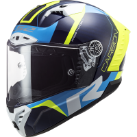 FF805 THUNDER C RACING1 GL.BLUE H-V YELLOW + Tmavé plexi ZDARMA + Taška na helmu ZDARMA