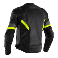 2530 Sabre CE Mens Leather Jacket Black / Grey / Flo Yellow