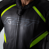 2530 Sabre CE Mens Leather Jacket Black / Grey / Flo Yellow