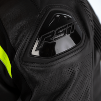 2530 Sabre CE Mens Leather Jacket Black / Grey / Flo Yellow
