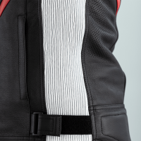 Sabre Airbag CE Mens Leather Jacket Black / Black / White