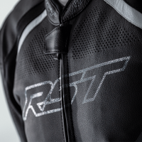 Sabre Airbag CE Mens Leather Jacket Black / Black / White