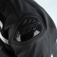 Sabre Airbag CE Mens Leather Jacket Black / Black / White