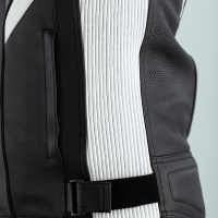 Sabre Airbag CE Mens Leather Jacket Black / Black / White