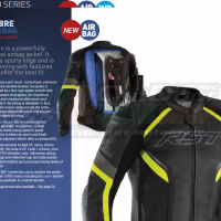 Sabre Airbag CE Mens Leather Jacket Black / Black / White