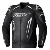 3437 Tractech Evo 5 CE Mens Leather Jacket, Black / White / Black